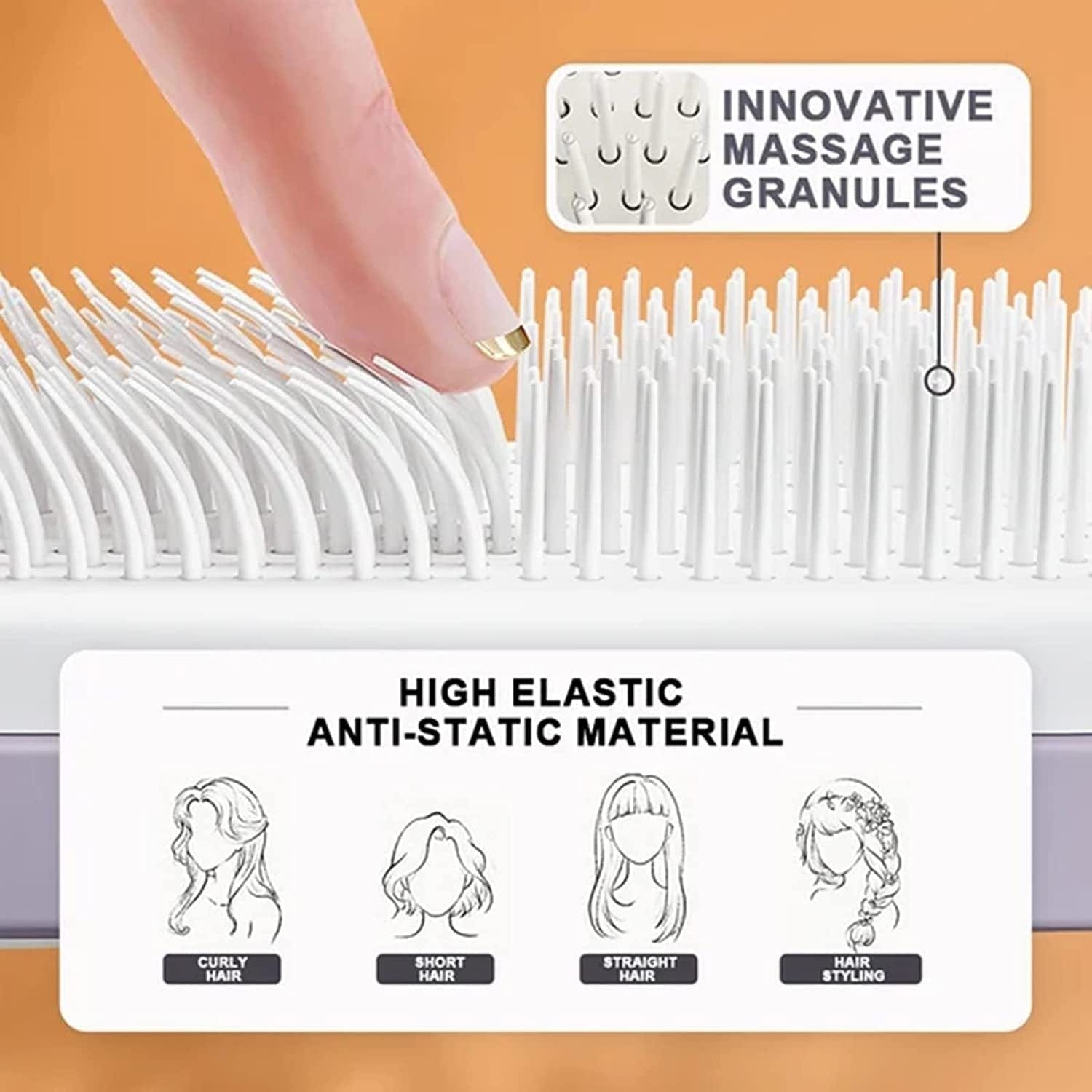 Lars Haircare Hair Brush Self-cleansing Detangling Hair Brush