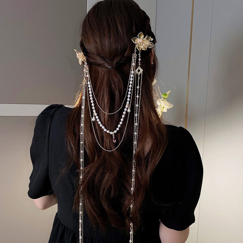 Lars Haircare Hair Clip Picture Color Long Tassel Pearl Hair Clip CJST175513501AZ