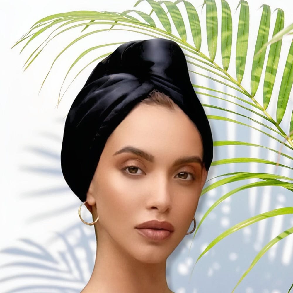 Lars Haircare Microfibre Hair Towel Wrap Black / 25x65cm Satin Microfibre Hair Towel Wrap CJMZ148276101AZ
