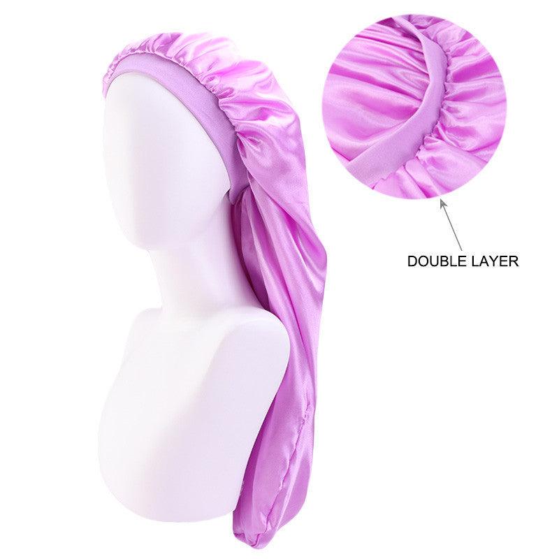 Larshaircare Satin double layered hair bonnet Purple / One size Double Layered Satin Hair Bonnet CJJT147881101AZ