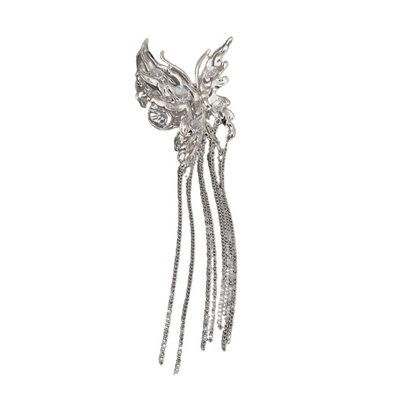 Butterfly Moonstone Tassel Claw Clip