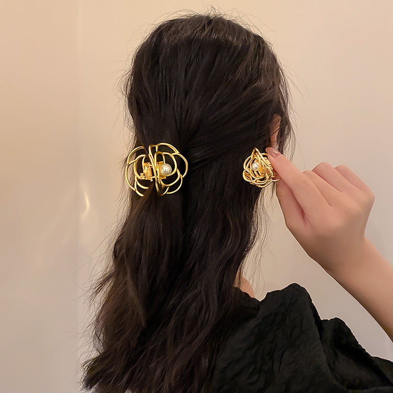 Elegant Hair Clips: Cutout Camellia Collection