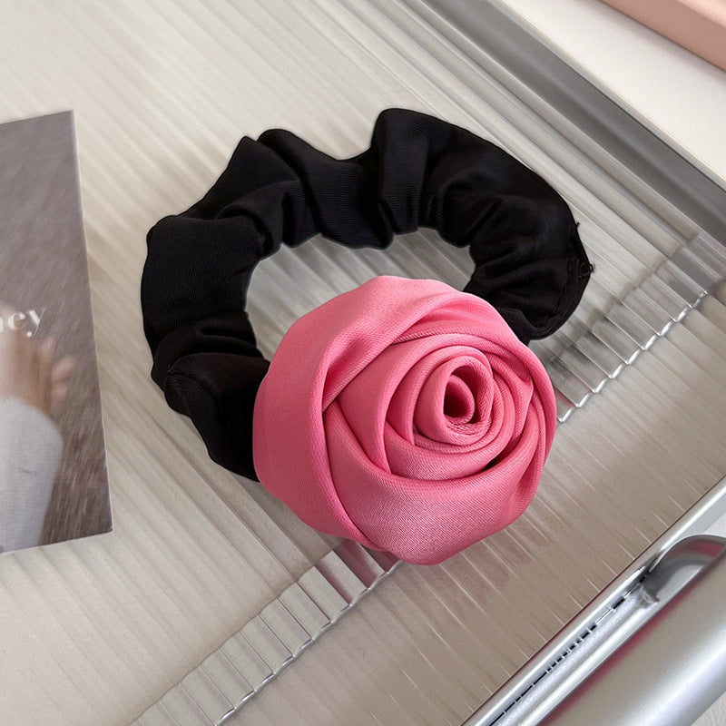 Handmade Satin Rose Scrunchie