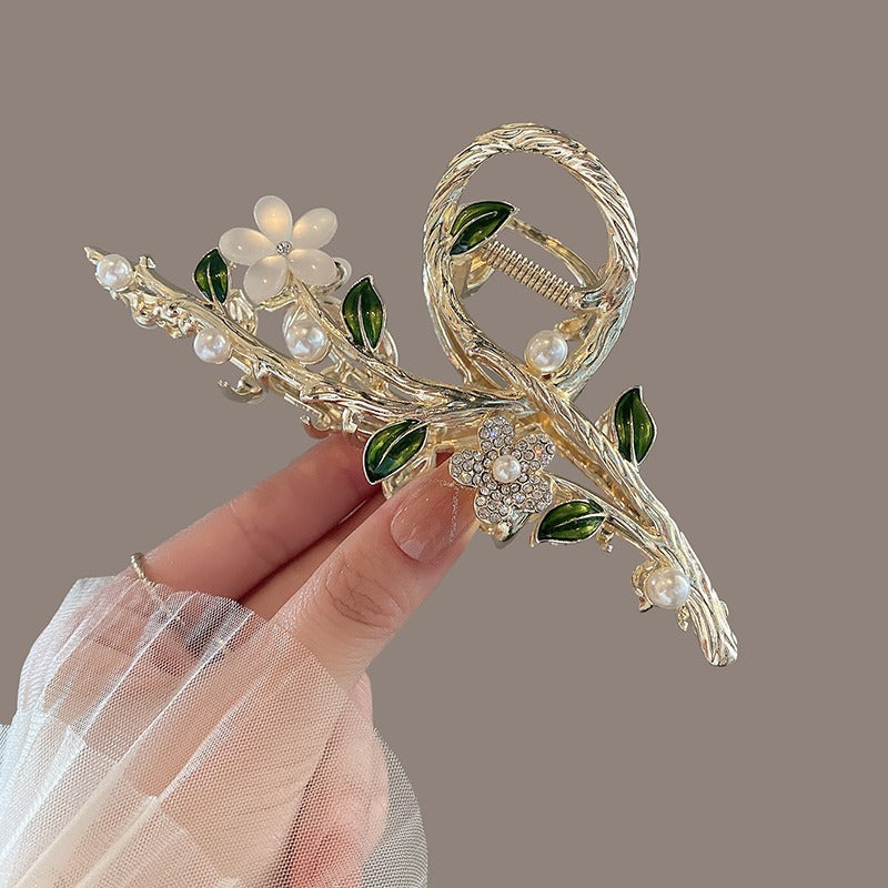 Exquisite Opal Flowers Claw Clip