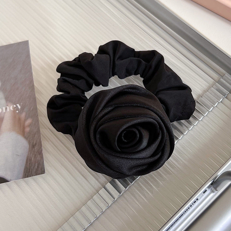 Handmade Satin Rose Scrunchie