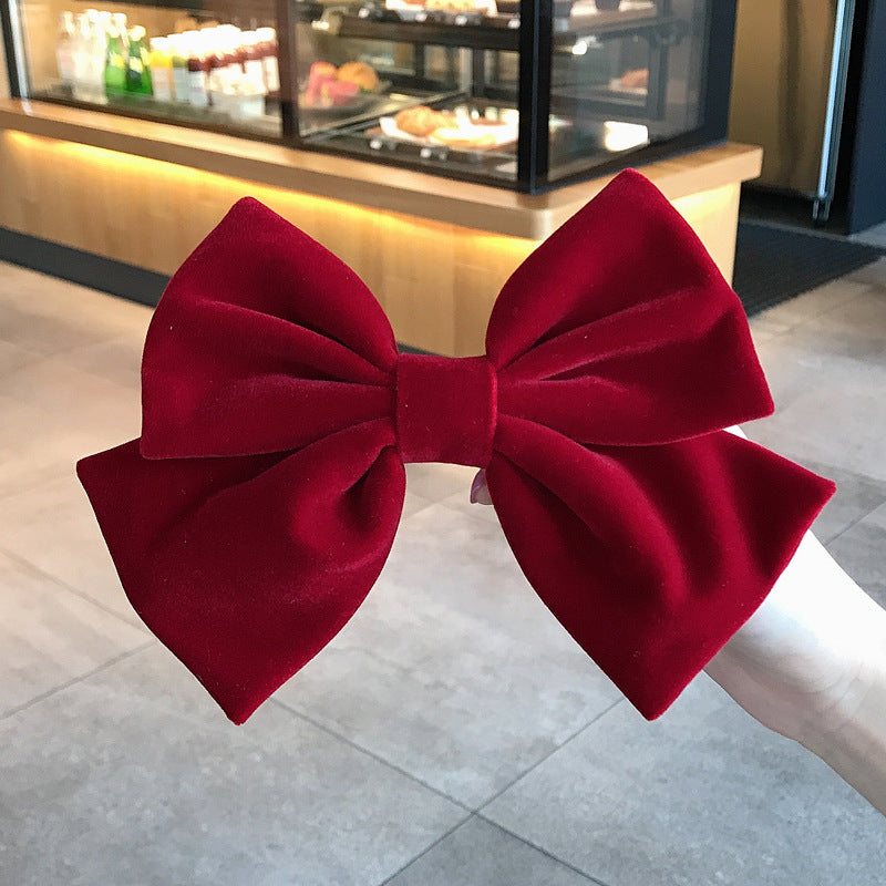 Velvet Chain Big Bow Hair Clip