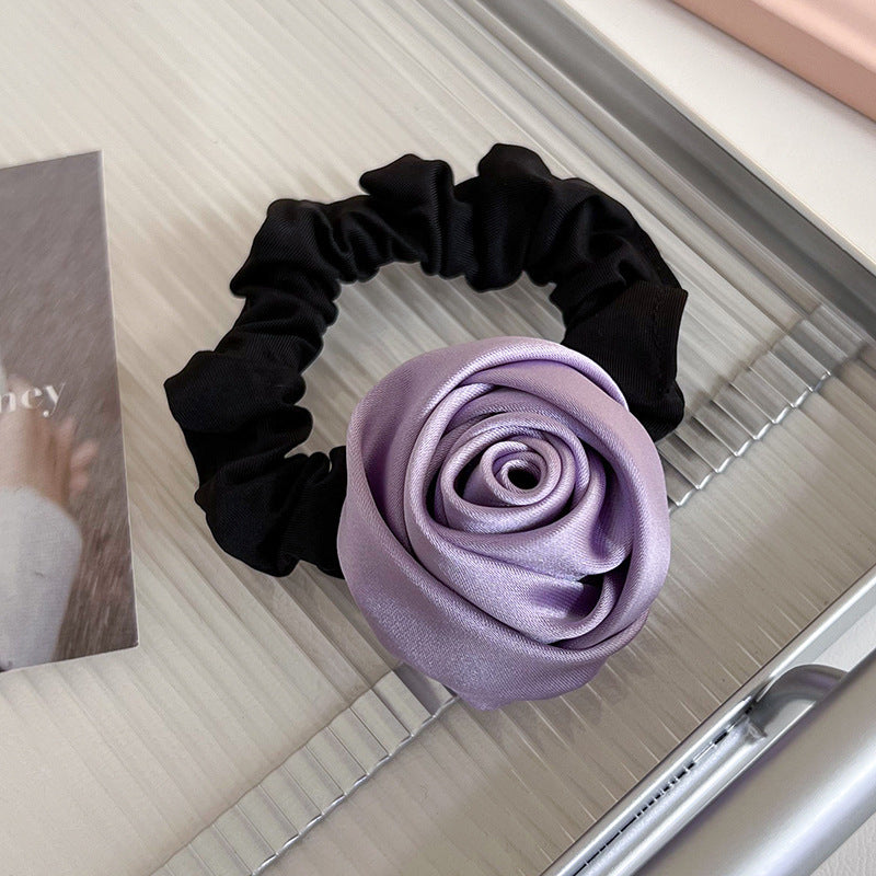 Handmade Satin Rose Scrunchie