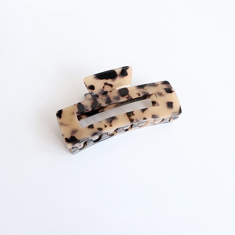 Lars Haircare Claw Clip Beige Leopard Luxe Rectangular Claw Clip CJST147991306FU