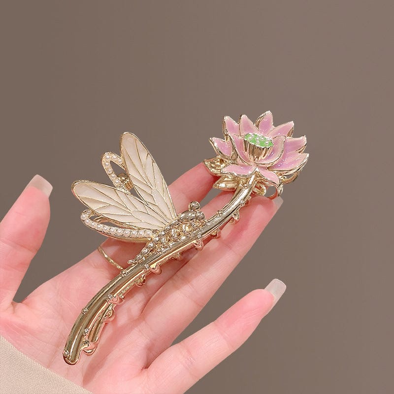 Lars Haircare Claw Clip Dragonfly Lotus Flower Claw Clip CJJT168263803CX