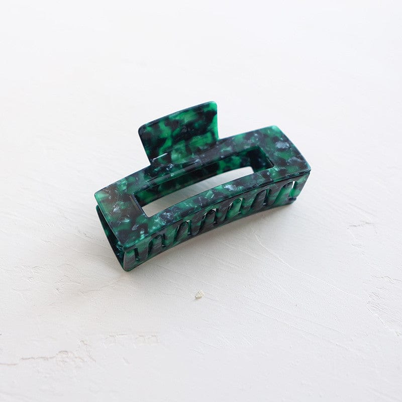 Lars Haircare Claw Clip Green pattern Luxe Rectangular Claw Clip CJST147991304DW