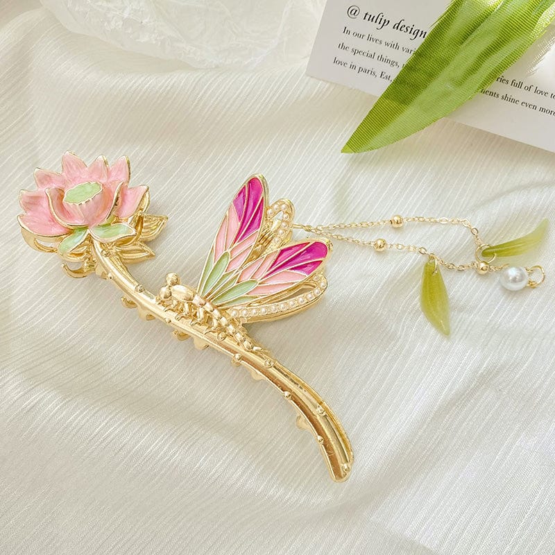 Lars Haircare Claw Clip Pink Lotus Flower Claw Clip CJJT168263801AZ