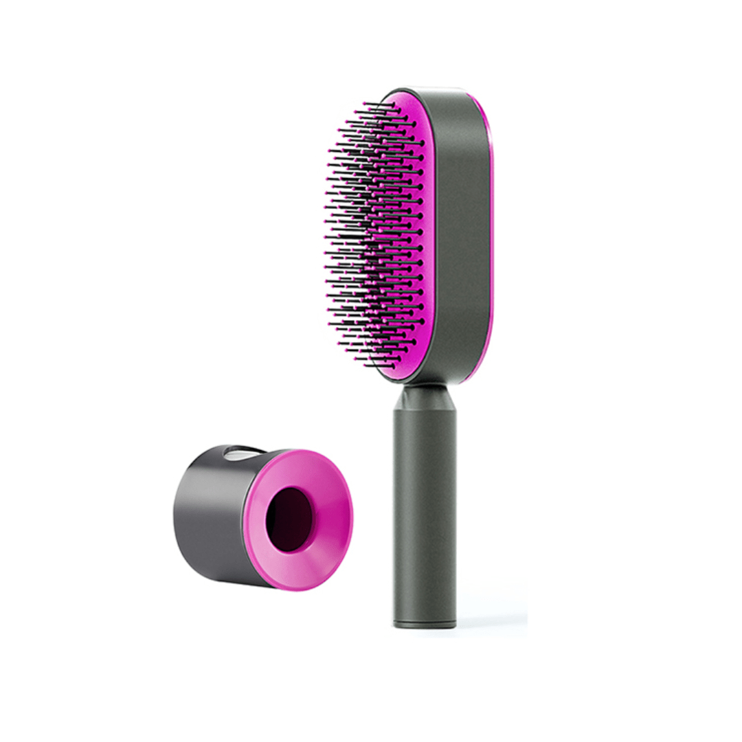 Lars Haircare Hair Brush Rose Red Self-Cleaning Set Self-Cleaning Hair Brush CJJT153827217QJ