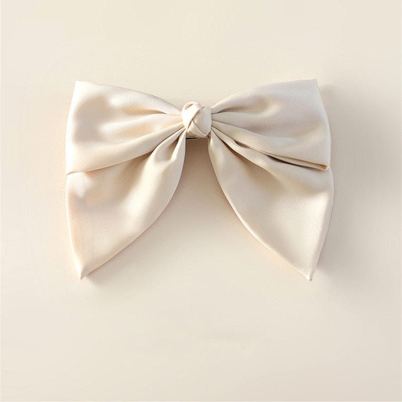 Lars Haircare Hair Clip Beige Satin Bow Hair Clip CJJT174828502BY