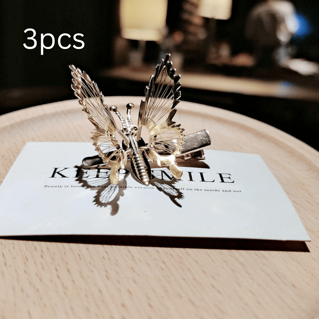 Lars Haircare Hair Clip Golden3pcs Moving Butterfly Hair Clip CJST110007504DW