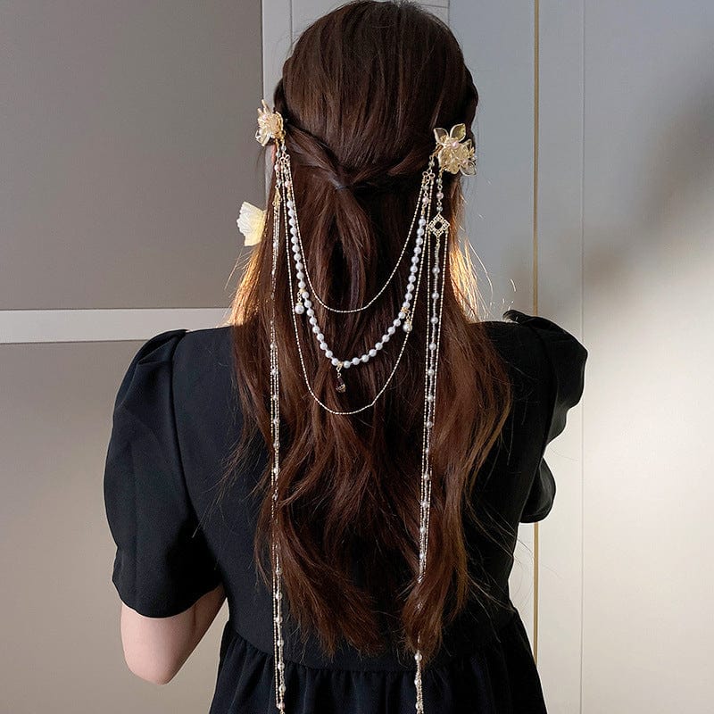 Lars Haircare Hair Clip Picture Color Long Tassel Pearl Hair Clip CJST175513501AZ