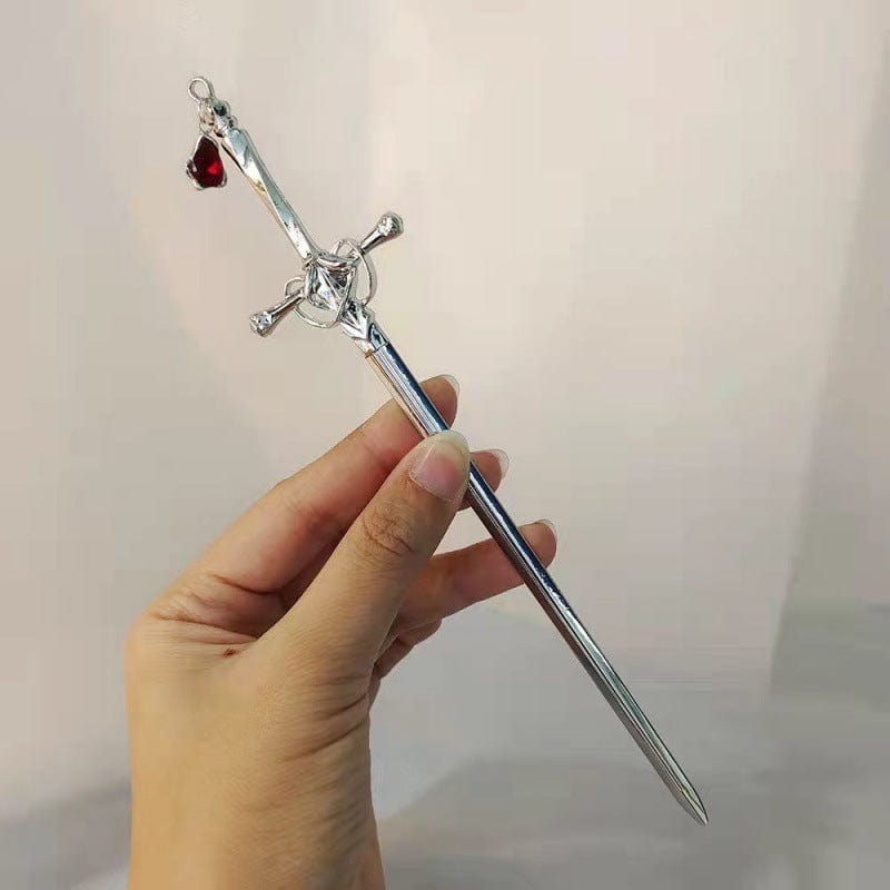 Lars Haircare Hair Stick Sword hairpin B silver Ruby Pendant Sword Hairpin CJST154461105EV