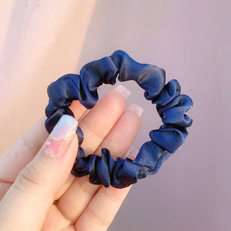 Lars Haircare Satin scrunchie Navy Blue - Skinny Scrunchie Large Satin Scrunchies CJYD185371920TG