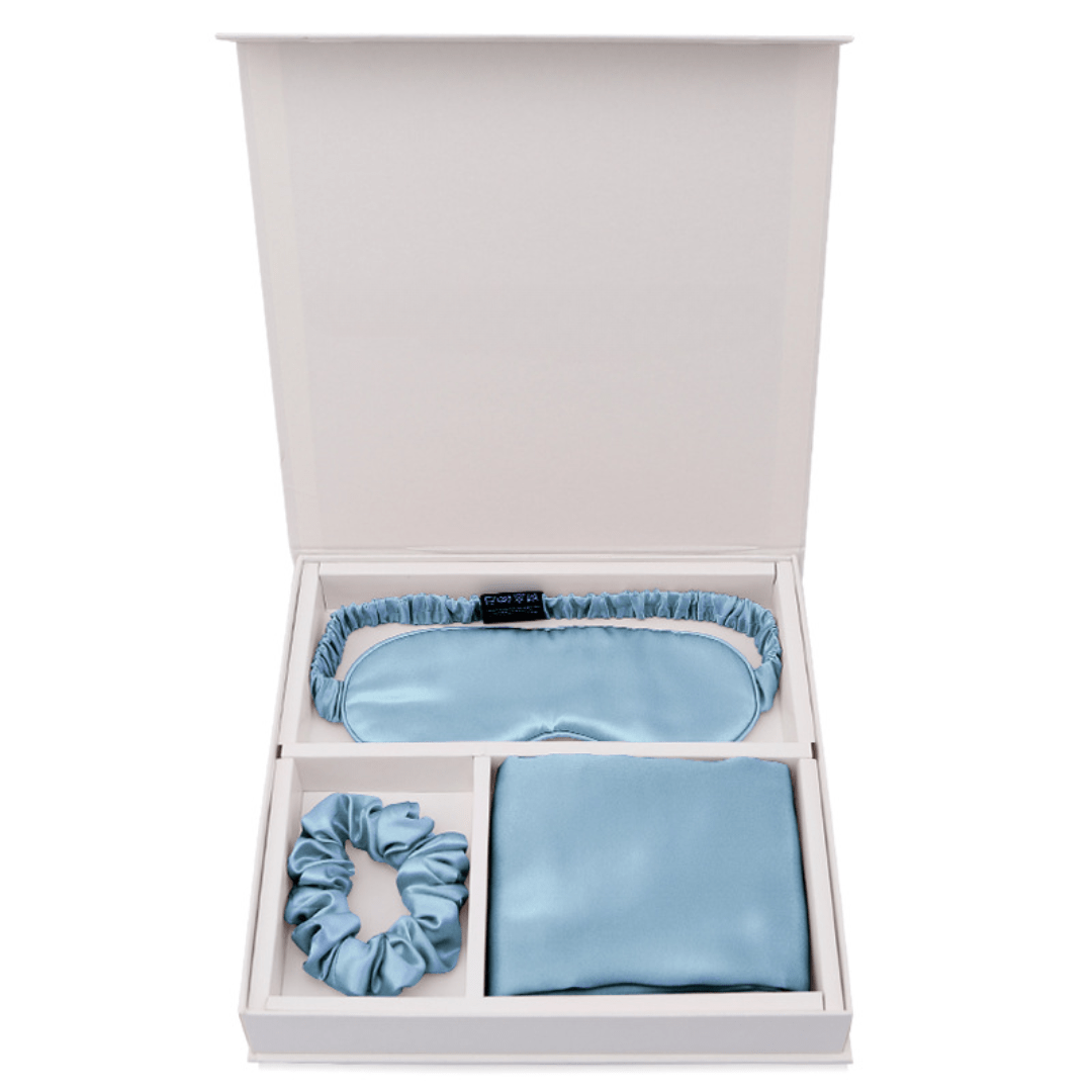 Lars Haircare Silk Gift Set Grey blue / 3pieces set Pure Silk Night-time Set CJCS127964009IR