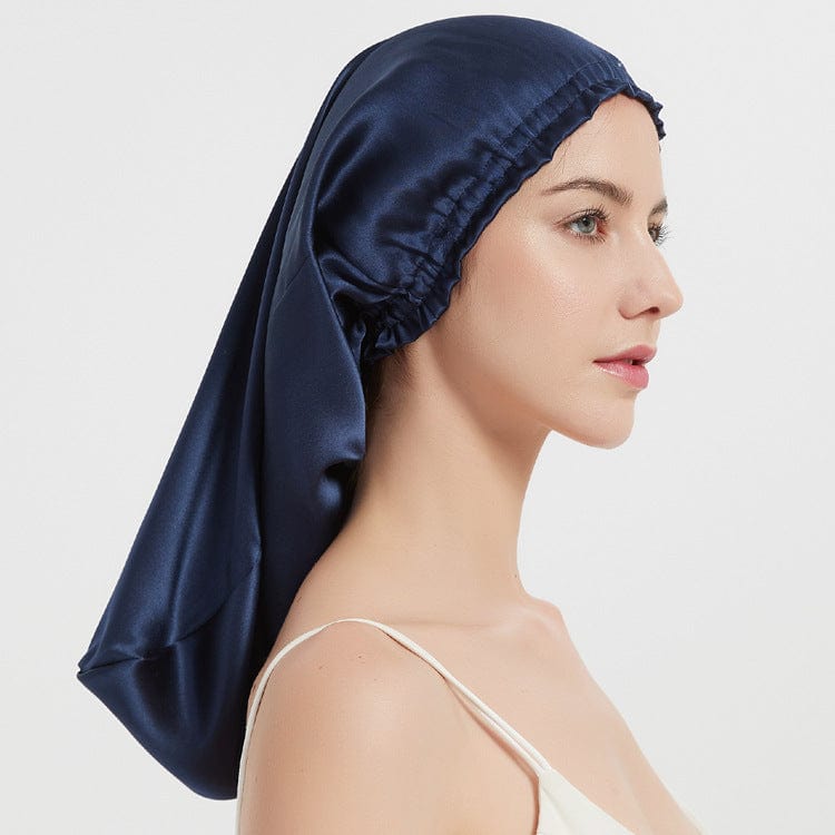 Lars Haircare Silk Hair Bonnet Navy Blue Silkify Pure Mulberry Silk Long Hair Bonnet CJYD180954210JQ