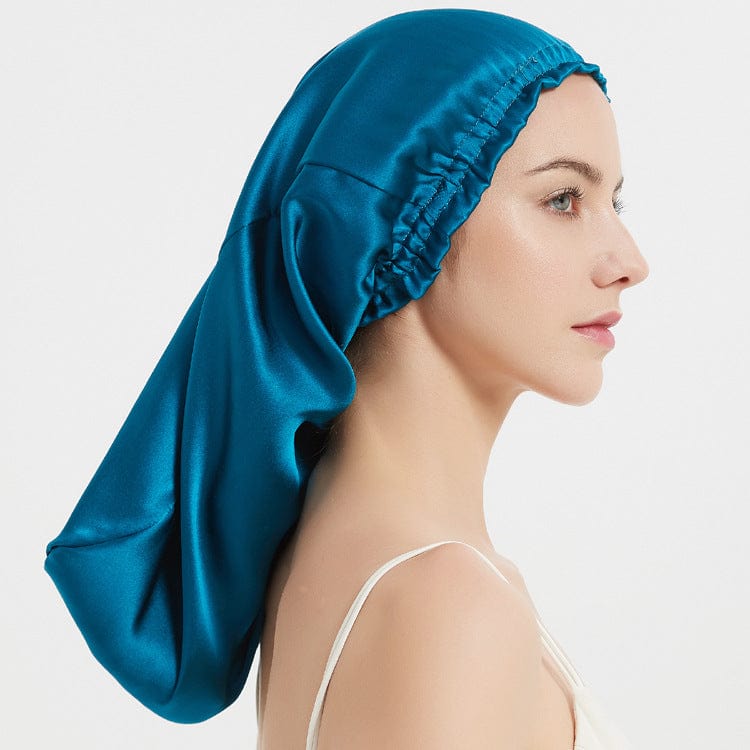 Lars Haircare Silk Hair Bonnet Peacock Blue Silkify Pure Mulberry Silk Long Hair Bonnet CJYD180954205EV