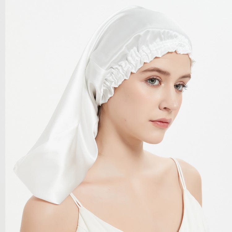 Lars Haircare Silk Hair Bonnet White Silkify Pure Mulberry Silk Long Hair Bonnet CJYD180954212LO