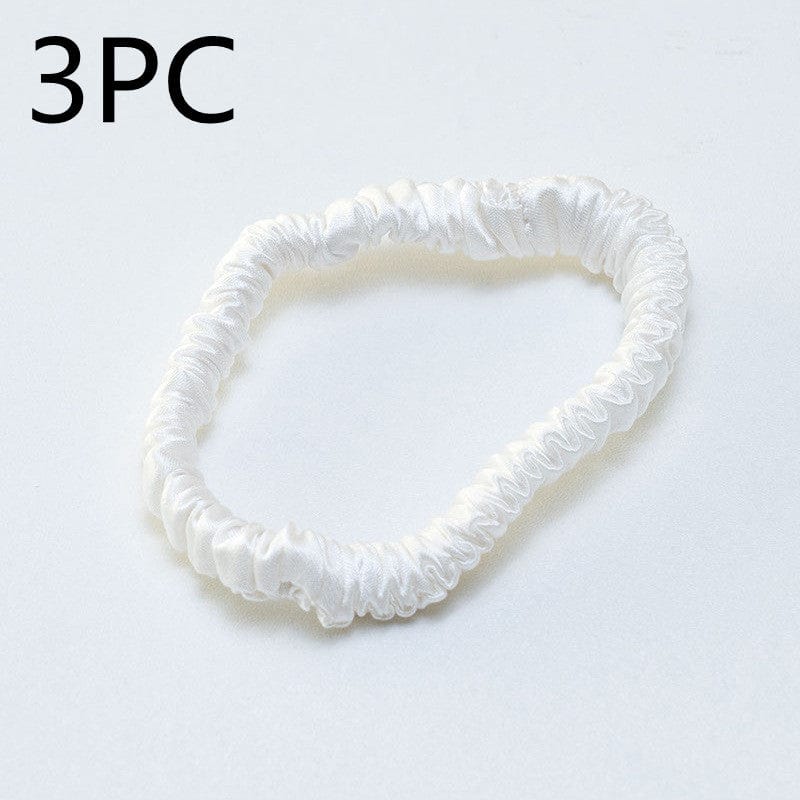 Lars Haircare Silk Scrunchie White / 3PCS Pure Silk Skinny Scrunchies CJZS135932830DW