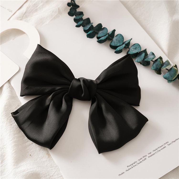 Lars Haircare Hair Clip Black Large Satin Bow Hair Clip CJZBLXST00958-Black