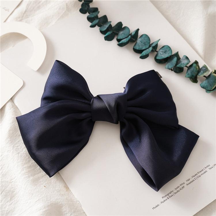 Lars Haircare Hair Clip Blue Large Satin Bow Hair Clip CJZBLXST00958-Blue