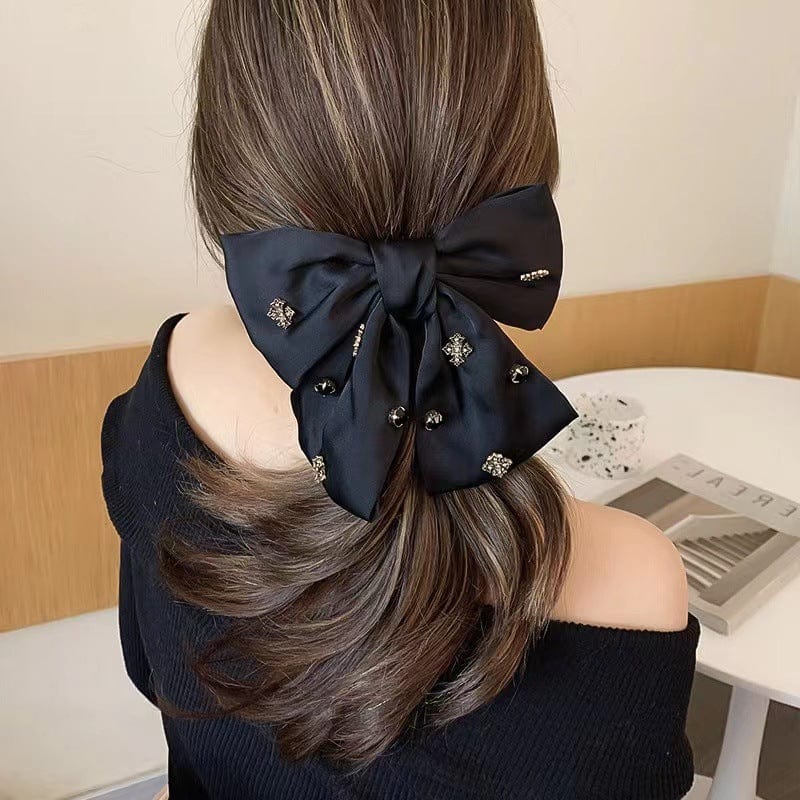 Lars Haircare Hair Clip Embellished Satin Bow Hair Clip