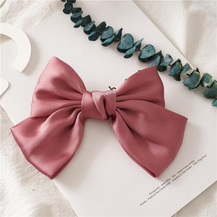 Lars Haircare Hair Clip Pink Large Satin Bow Hair Clip CJZBLXST00958-Pink