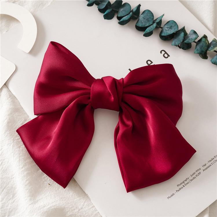 Lars Haircare Hair Clip Red Large Satin Bow Hair Clip CJZBLXST00958-Red