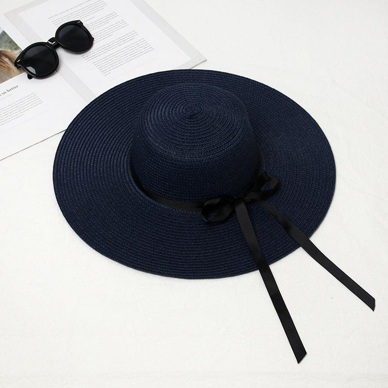 Lars Haircare Hat Navy Blue / 33cm Large Bow Sun Hat CJMZ144508205EV