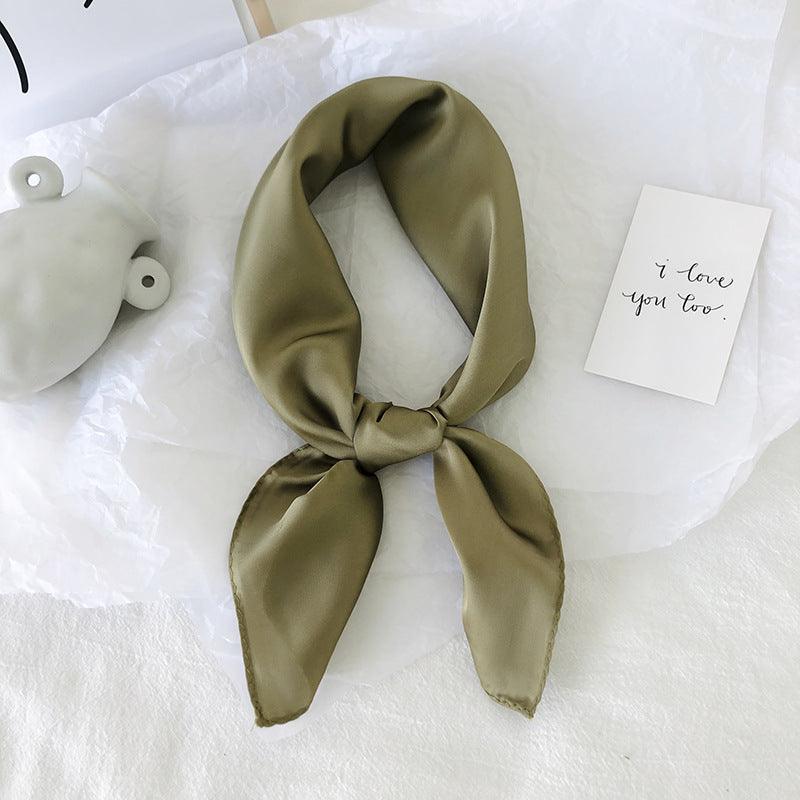 Lars Haircare Headscarf Army Green Plain Silky Satin Headscarf CJBJTFTF00404-Army Green