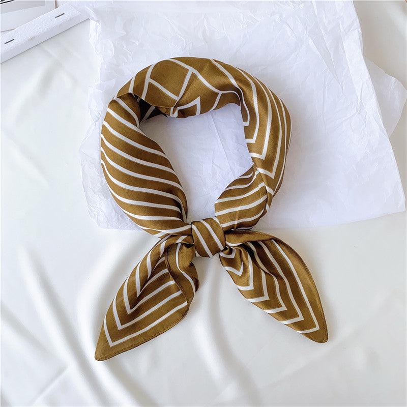 Lars Haircare Headscarf Brown Stripy Satin Headscarf CJNS103154401AZ