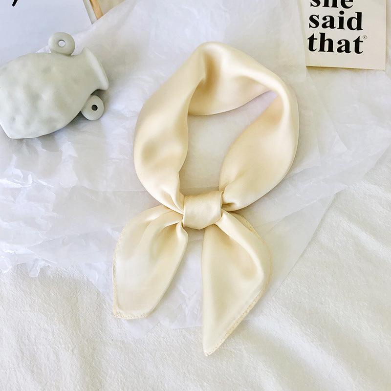 Lars Haircare Headscarf Milk white Plain Silky Satin Headscarf CJBJTFTF00404-Milk white