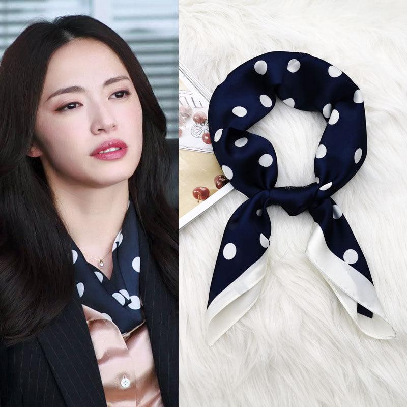 Lars Haircare Headscarf Navy blue Printed Silky Satin Headscarf CJNSFSWJ01210-Navy blue