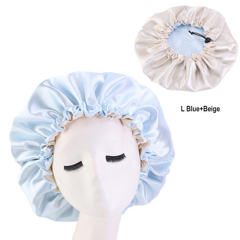 Lars Haircare Satin Hair Bonnet Adjustable Double Layered Reversible Satin Hair Bonnet