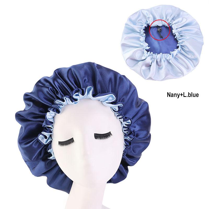 Lars Haircare Satin Hair Bonnet Adjustable Double Layered Reversible Satin Hair Bonnet