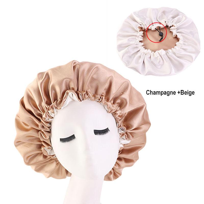 Lars Haircare Satin Hair Bonnet Adjustable Double Layered Reversible Satin Hair Bonnet