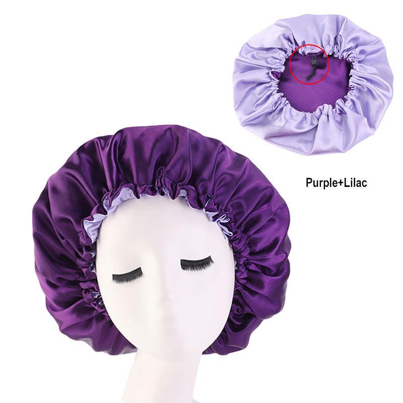 Lars Haircare Satin Hair Bonnet Adjustable Double Layered Reversible Satin Hair Bonnet