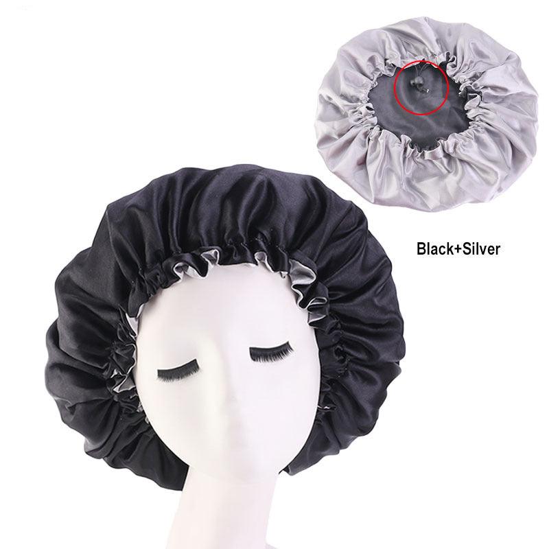 Lars Haircare Satin Hair Bonnet Adjustable Double Layered Reversible Satin Hair Bonnet