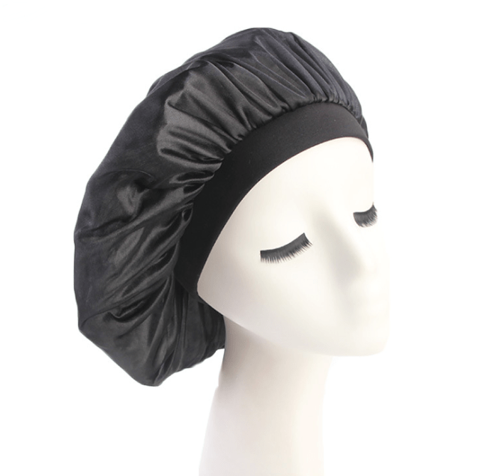 Lars Haircare Satin Hair Bonnet Black / Bonnet Silky Satin Big Hair Bonnet & Durag CJNSFSMZ00671-Black-Short