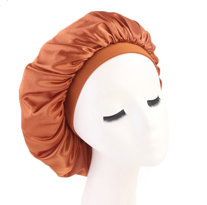 Lars Haircare Satin Hair Bonnet Khaki / Bonnet Silky Satin Big Hair Bonnet & Durag CJNSFSMZ00671-Khaki-Short