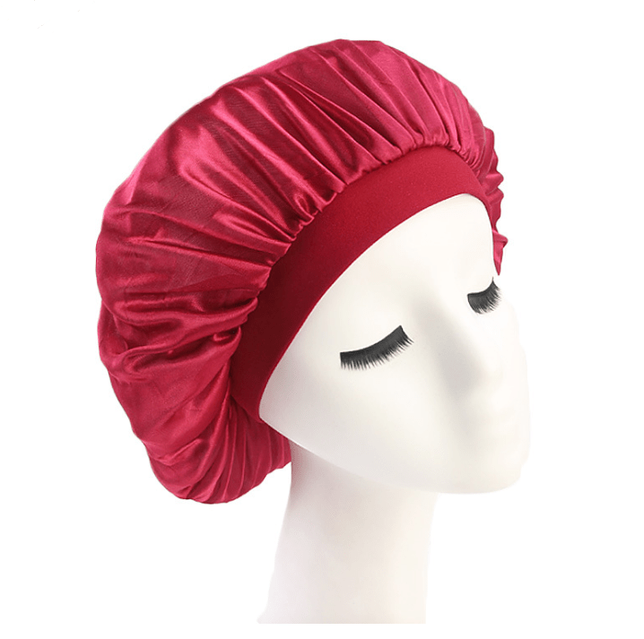 Lars Haircare Satin Hair Bonnet Red / Bonnet Silky Satin Big Hair Bonnet & Durag CJNSFSMZ00671-Red-Short