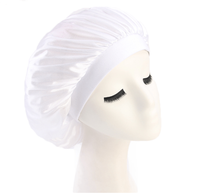 Lars Haircare Satin Hair Bonnet White / Bonnet Silky Satin Big Hair Bonnet & Durag CJNSFSMZ00671-White-Short