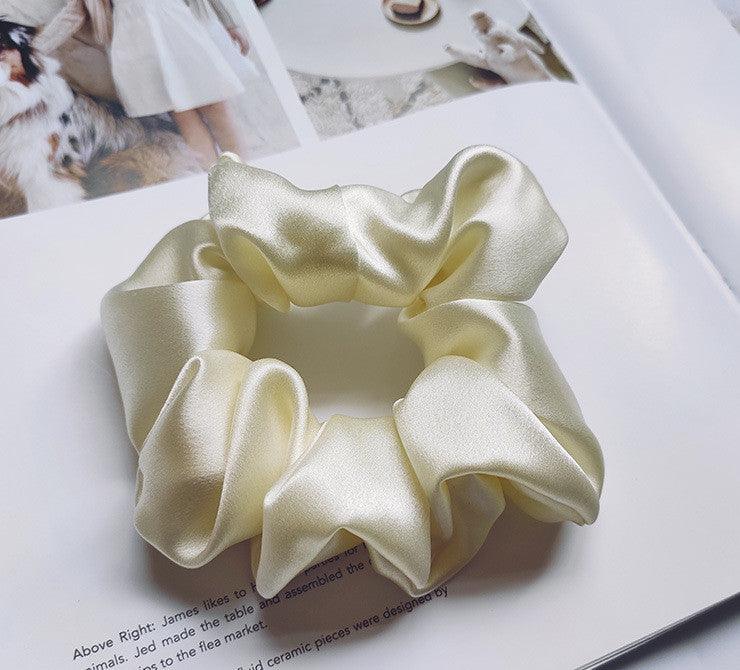 Lars Haircare Silk Scrunchie Beige White / One size Pure Mulberry Silk Medium Scrunchie CJMZ133904904DW