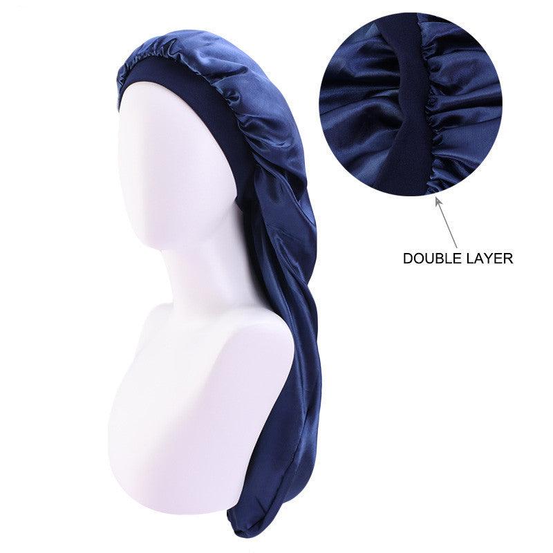 Larshaircare Satin double layered hair bonnet Navy Blue / One size Double Layered Satin Hair Bonnet CJJT147881105EV