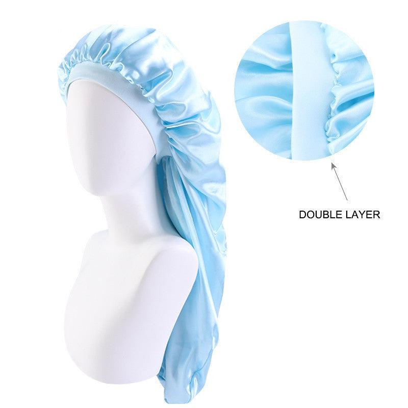 Larshaircare Satin double layered hair bonnet Sky Blue / One size Double Layered Satin Hair Bonnet CJJT147881109IR