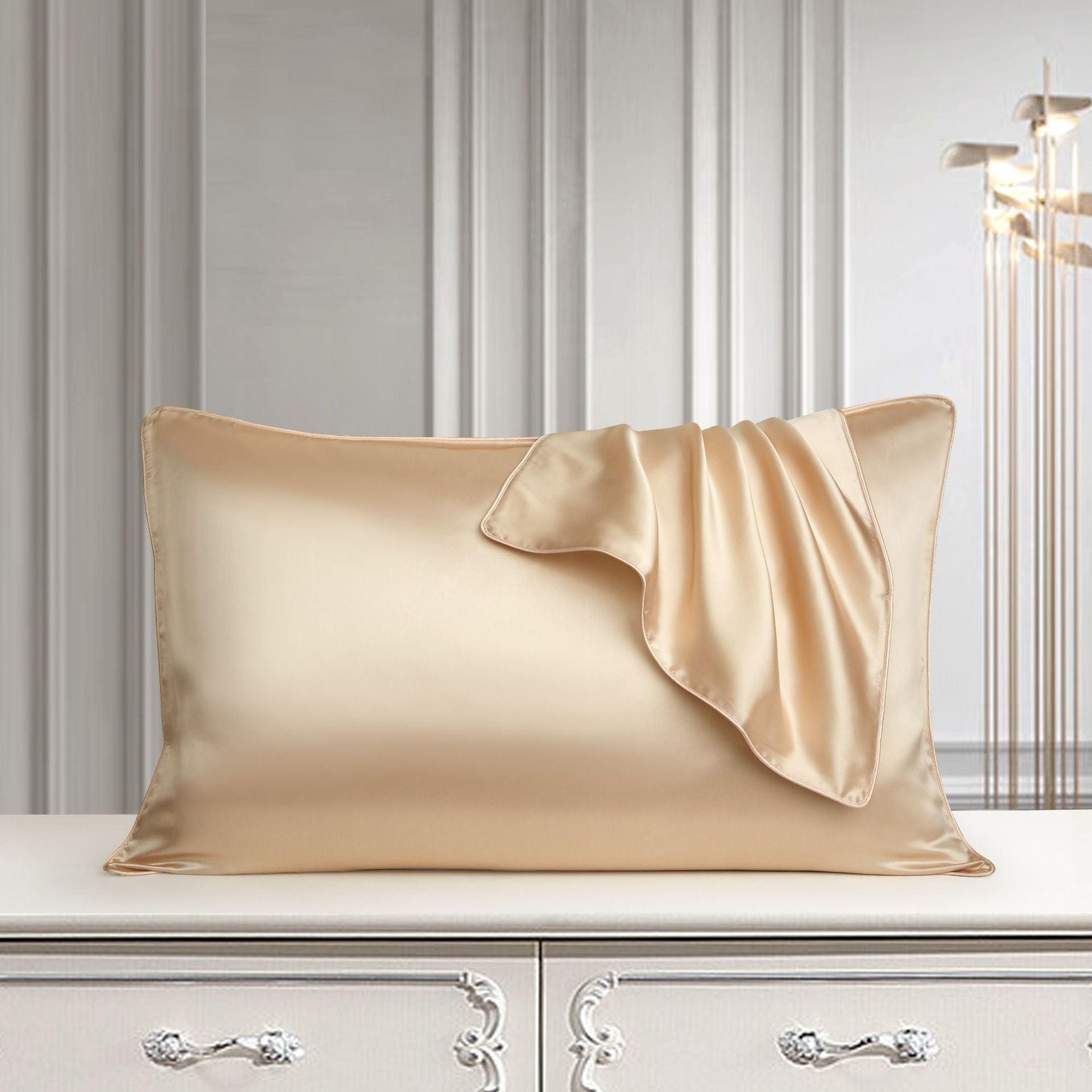 Larshaircare Silk pillowcase Champagne gold Single-Sided Silk Envelope Pillowcase CJJJJFZT00561-Champagne gold